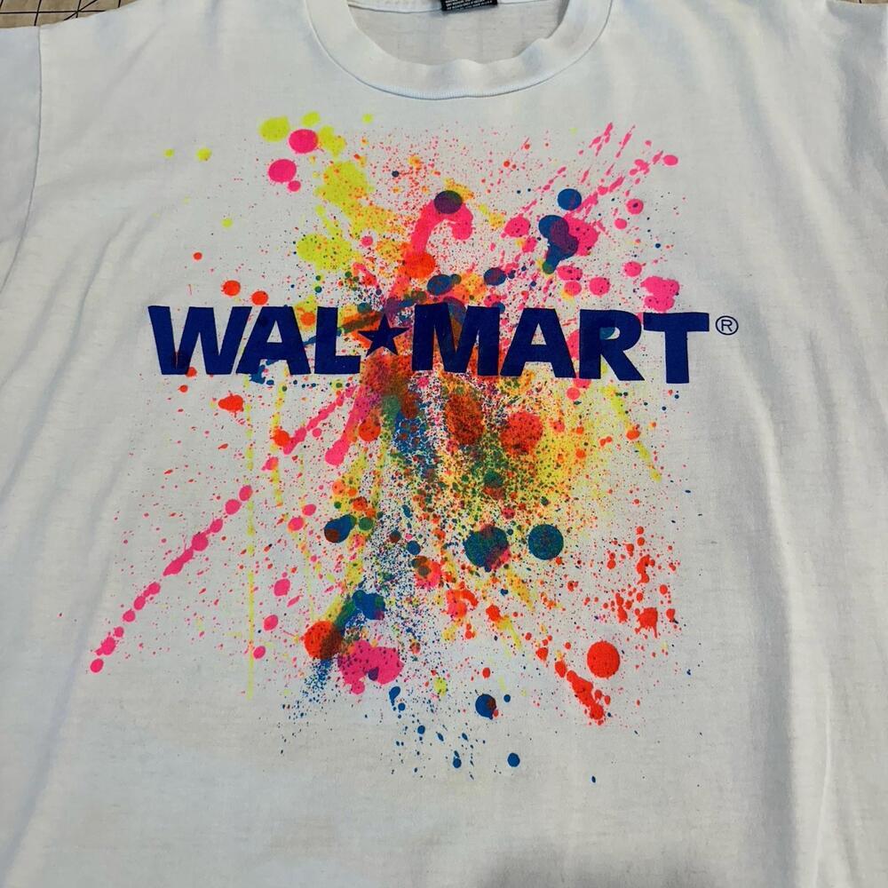 Vintage Fruit Of The Loom Best T-Shirt XL Paint Walmart SUPERCENTER Paper Thin - Picture 2 of 10